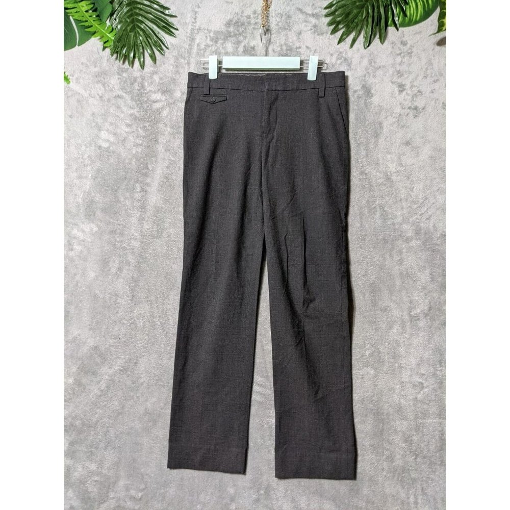 GAP Women Dress Pants Boy Fit Flat Front Straight Leg Solid Gray SIZE 00